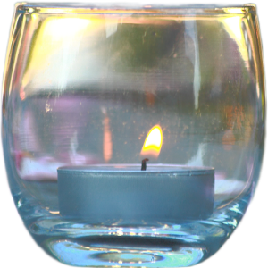 candle in a glass cup